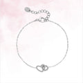 Armband met verbonden hart bedel - Zilver