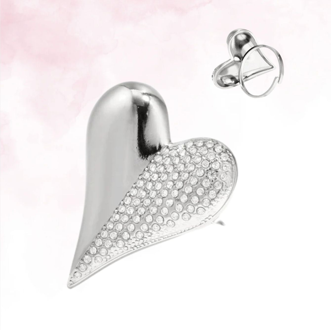 Luna heart ring - Zilver
