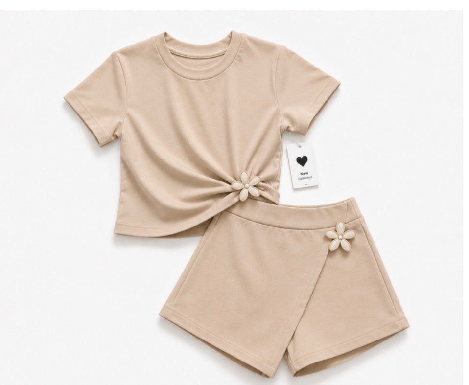 Meisjes set beige Ster