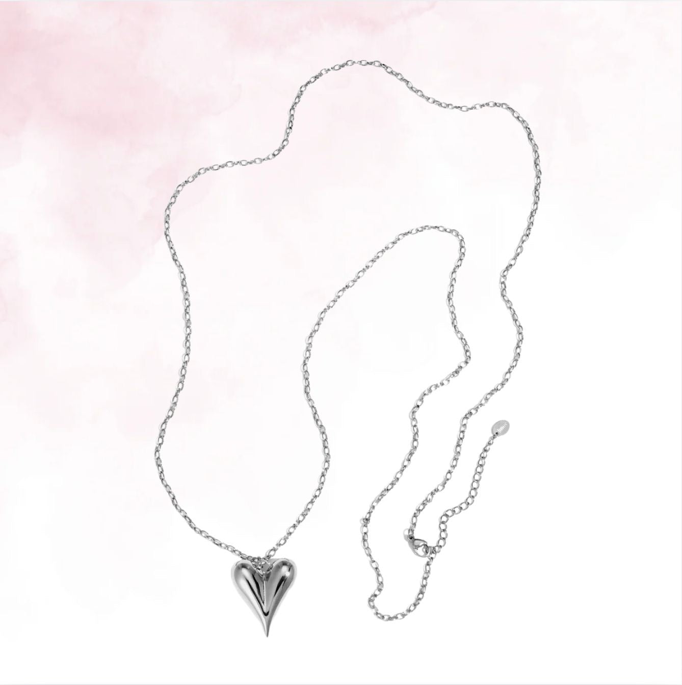 Amour Long Necklace - Zilver