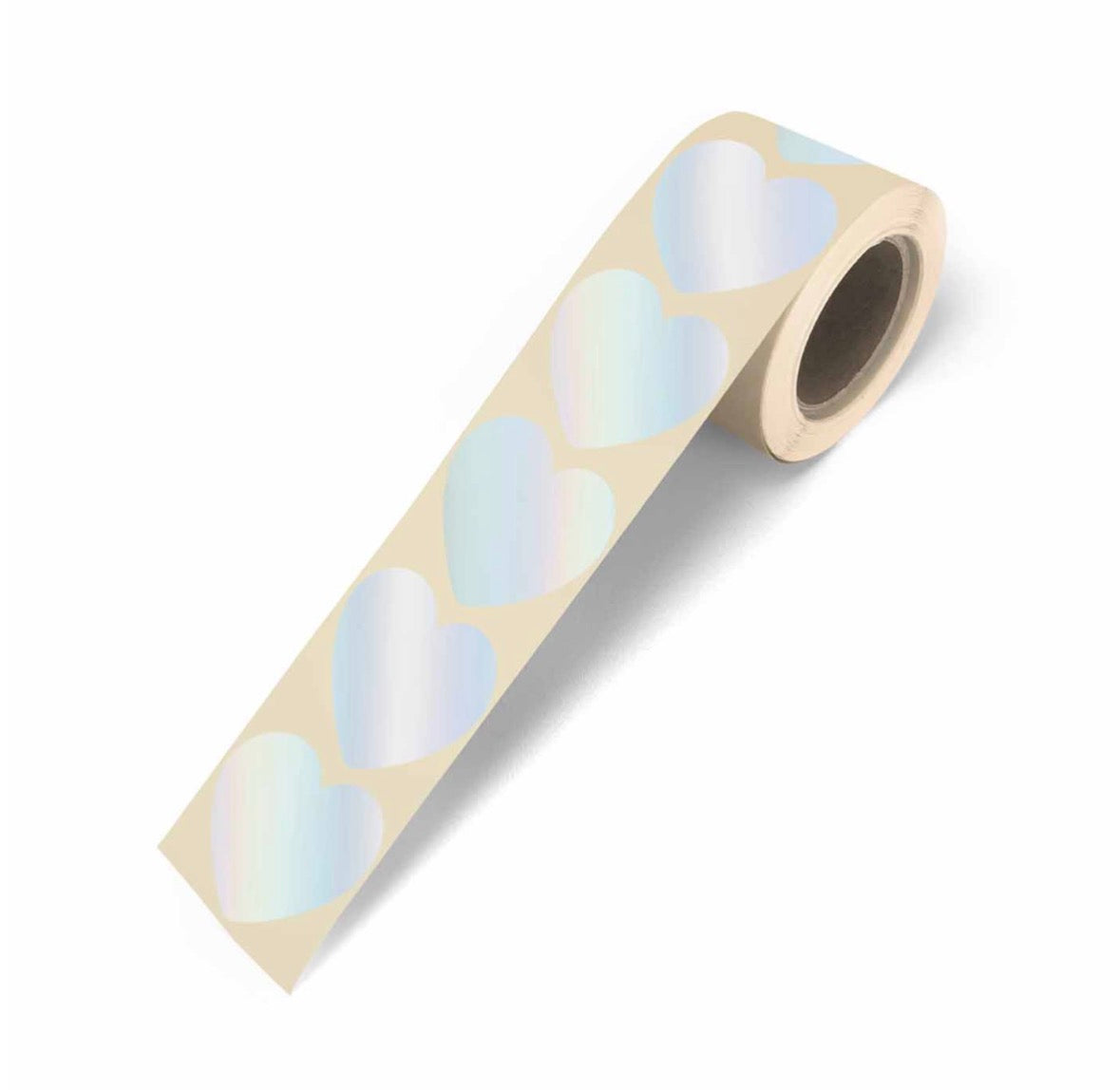 Stickers | per 10 stuks | multicolor hart zilver | 5CM