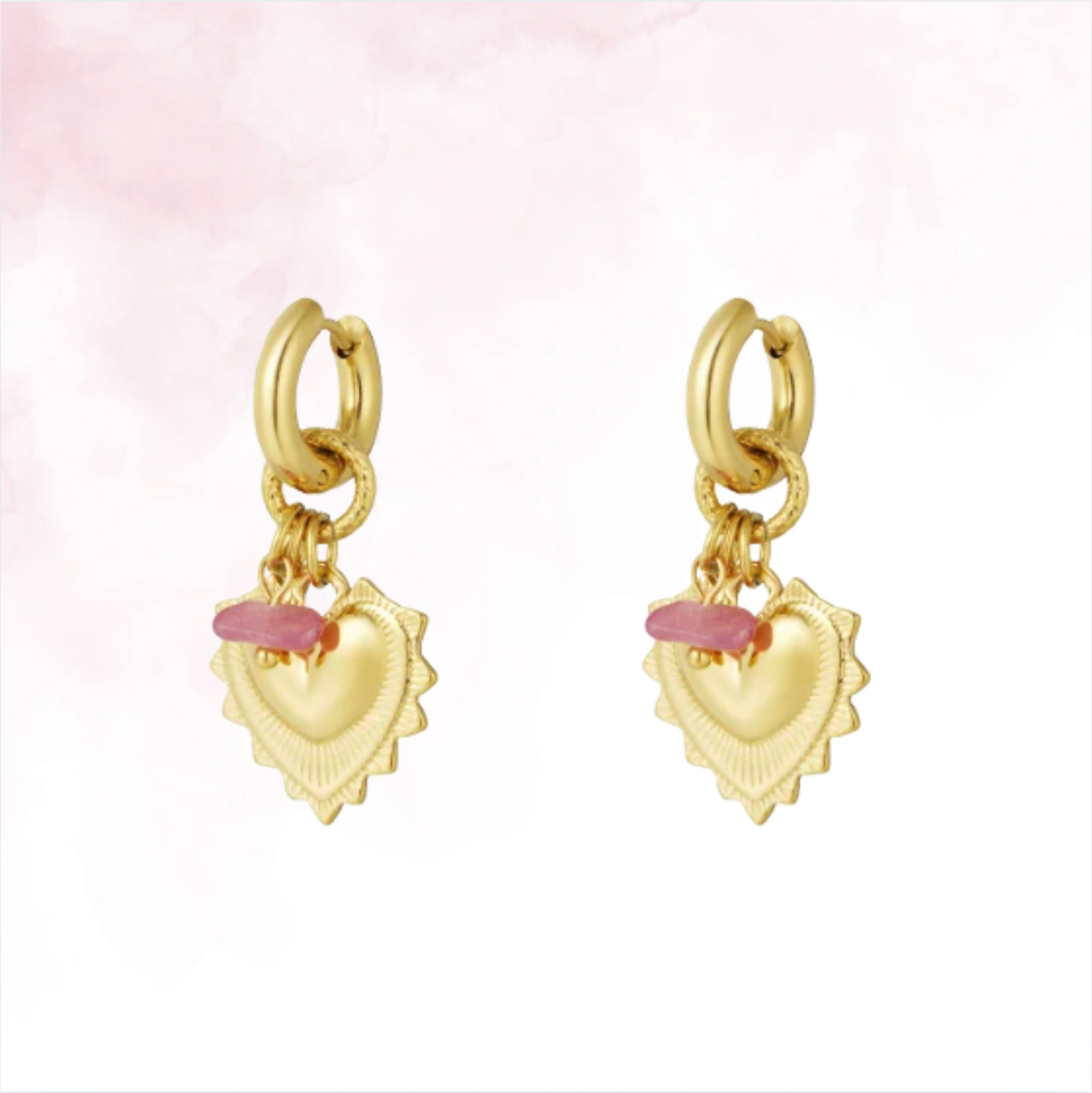 Bolt Heart Oorbellen Goud