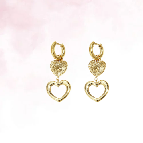 Double Love Hoops - Goud