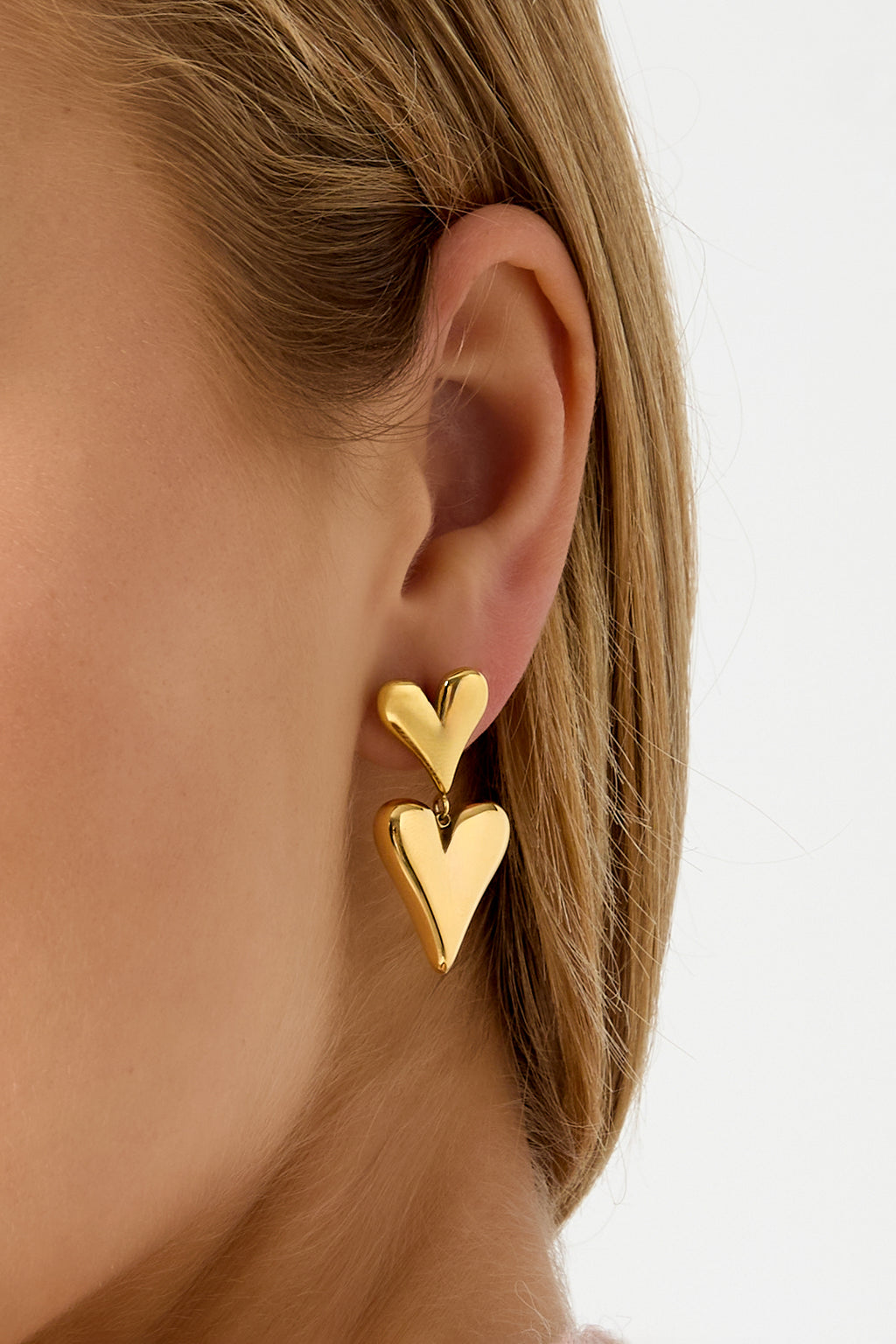 Double Heart Drops - Goud