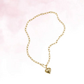 Ketting hangend hart met frontsluiting - Goud