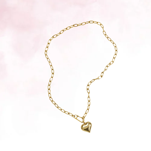 Ketting hangend hart met frontsluiting - Goud