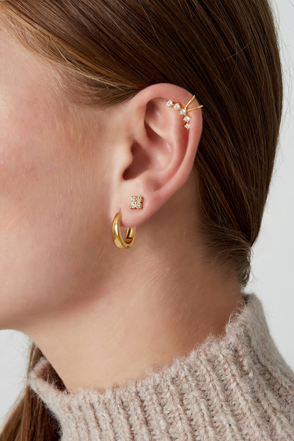Chrystal Wave Earcuff - Goud