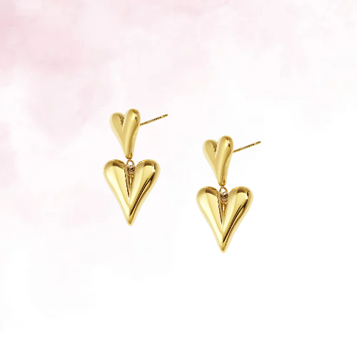 Double Heart Drops - Goud