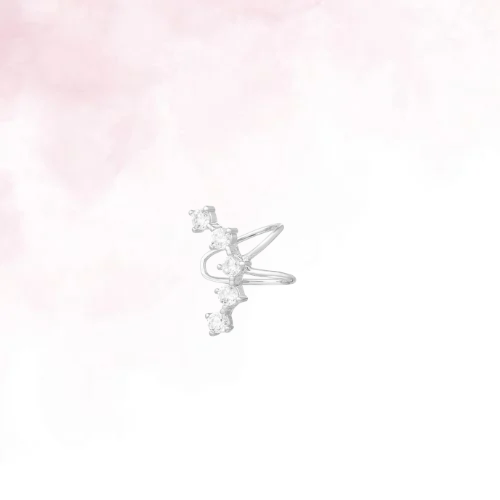 Chrystal Wave Earcuff - Zilver